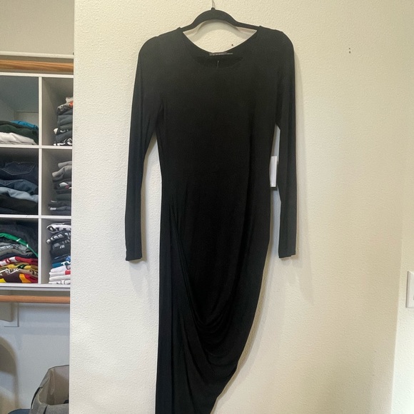 NWT ASTR Twist Wrap Asymmetrical Body-Con Dress size L - Picture 2 of 6